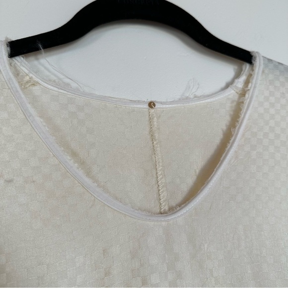 AQC Silk Checkered Dress Ivory Size 1 / Small - Picture 4 of 9